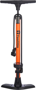**TOOLITIN Floor Bike Pump - High Pressure 160 PSI with Gauge | Compatible with Presta & Schrader Valves**