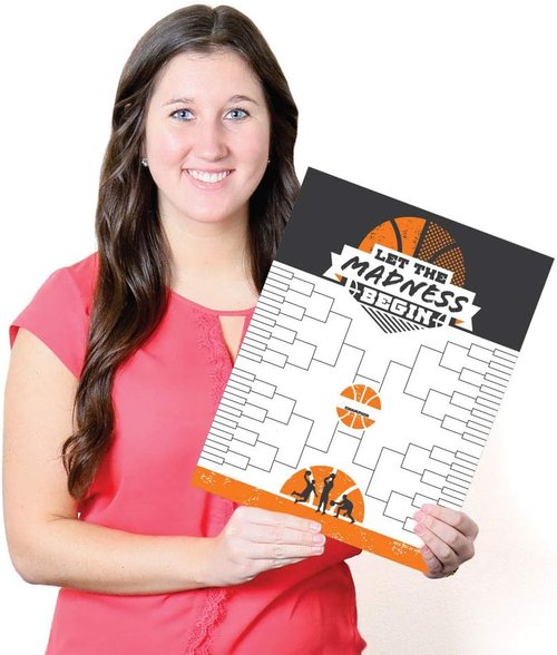 Big Dot of Happiness Basketball Bracket Sign - College Party Decorations | Sturdy Plastic, 10.5 x 13.75 Inches