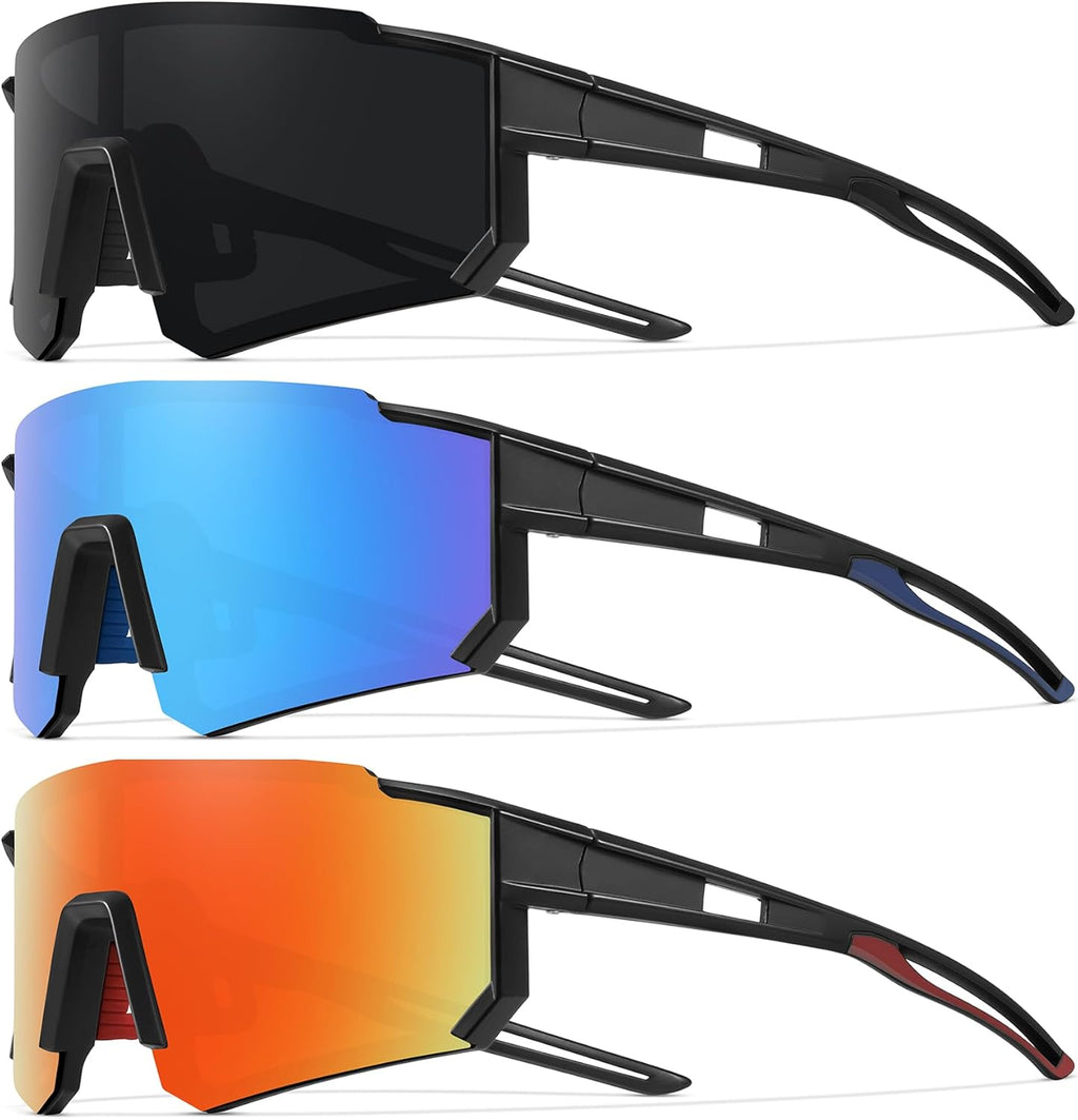 Skiennix Polarized Youth Baseball Sunglasses - UV Protection for Boys & Girls Age 6-12 | 3 Pack