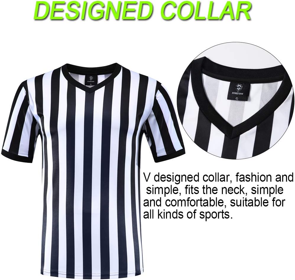 Shinestone Referee Shirt - V-Neck Umpire Jersey for Football & Sports | Perfect Holiday Gift