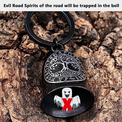 Motorcycle Tree of Life Bell Stainless Steel Accessories Black Silver Variation