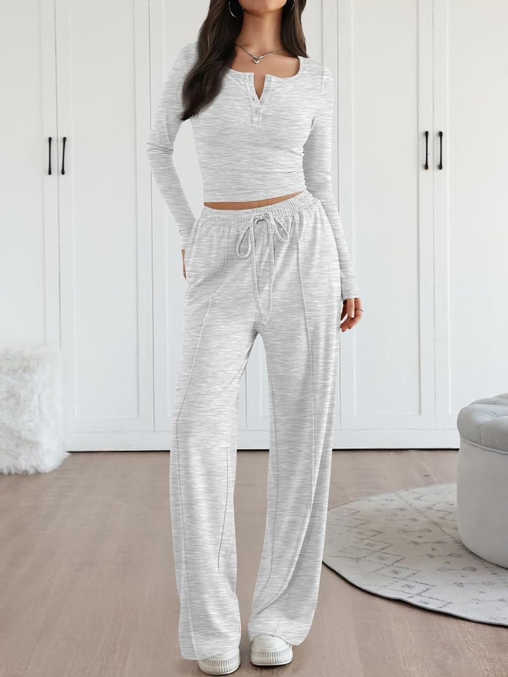 Trendy Queen 2 Piece Lounge Set for Women - Stylish Fall Fashion Travel Sweatsuit