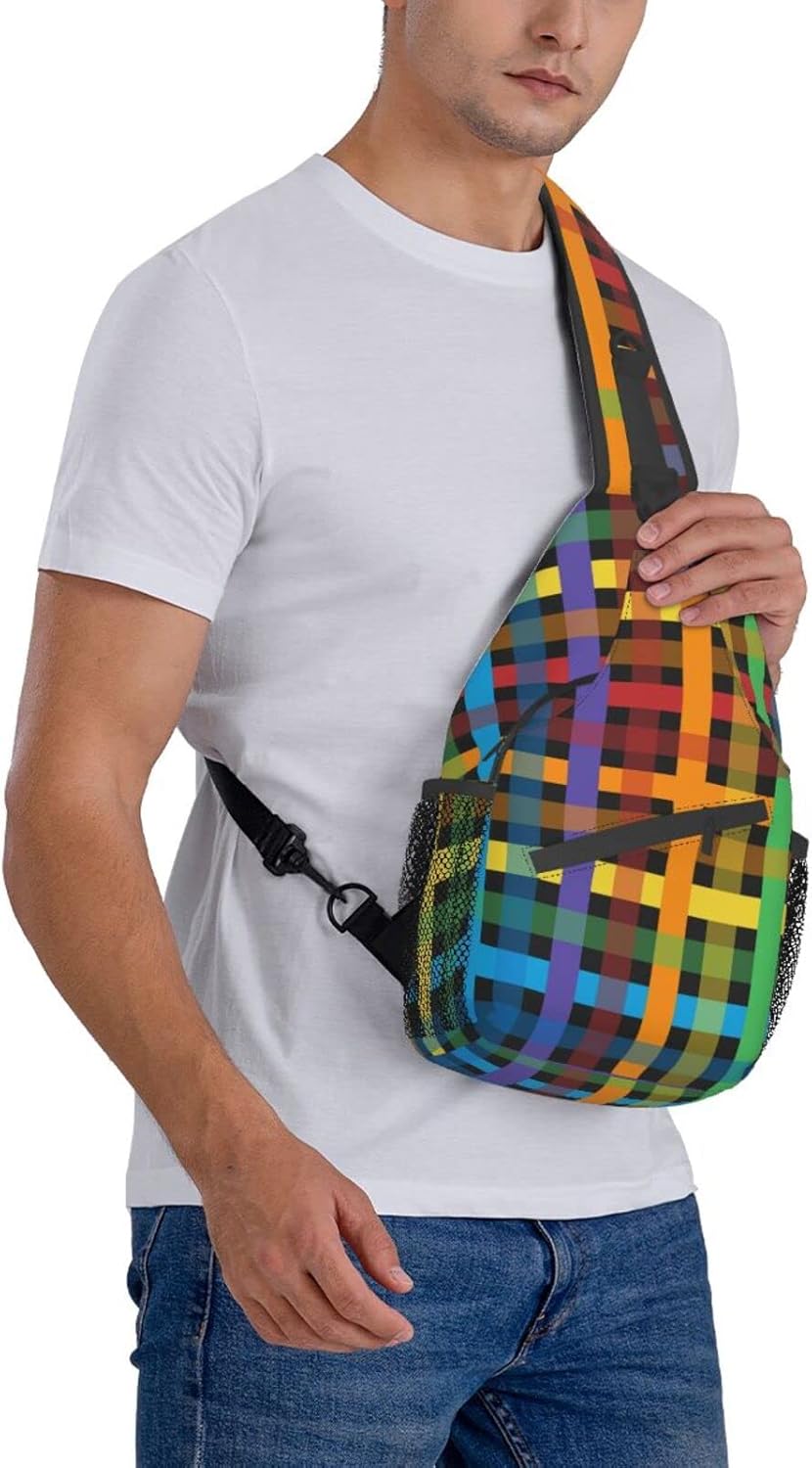 Skiennix Rainbow LGBT Gay Pride Sling Backpack - Versatile Crossbody Chest Bag for Travel & Hiking
