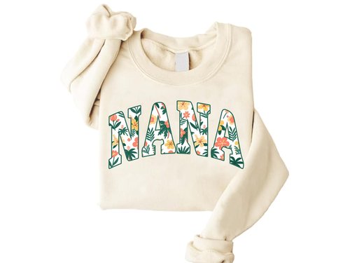 ZPL S Grandma Sweatshirts for Women Nana Graphic Long Sleeve Shirts Gigi Fall Crewneck Pullover Gift Tops Apricot