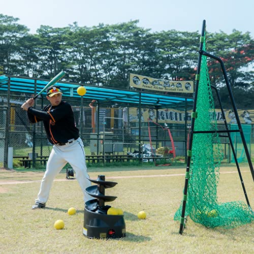 Rechargeable Baseball Softball Toss Machine with Adjustable Height & Speed