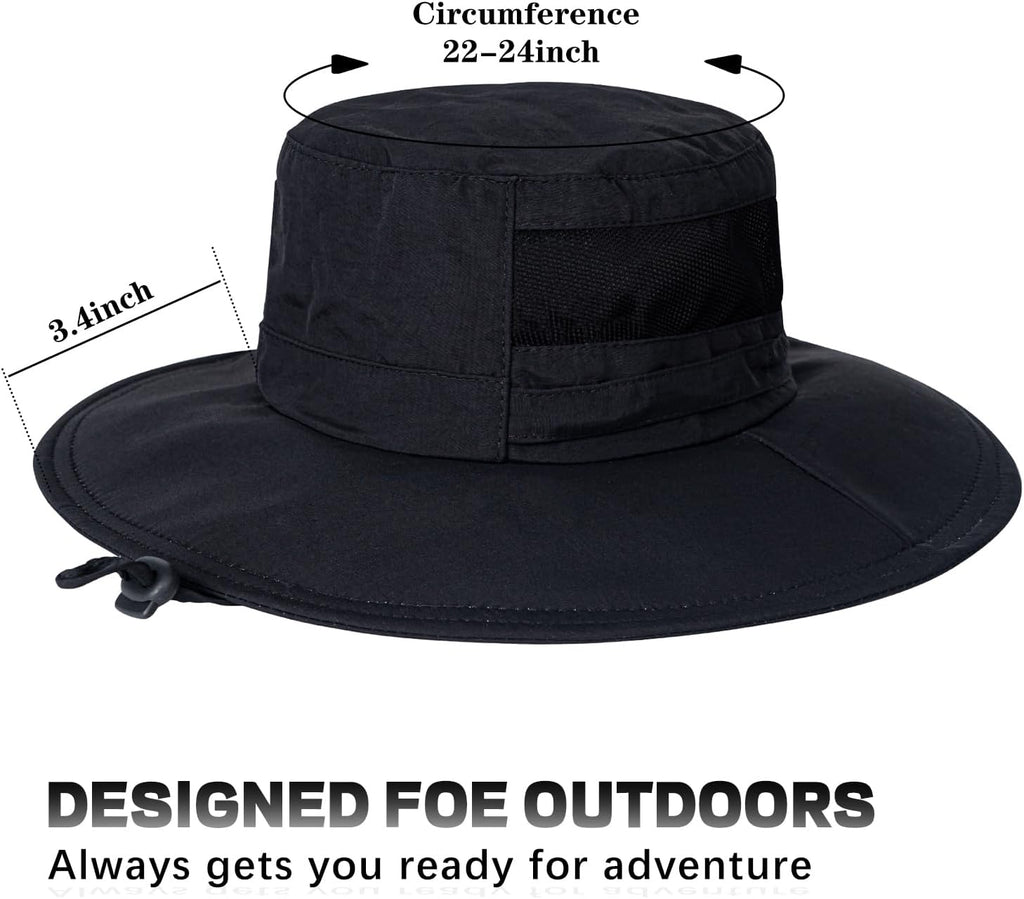 Skiennix UPF 50+ Sun Hat - Waterproof Wide Brim Bucket Hat for Fishing, Hiking & Beach | Foldable Design