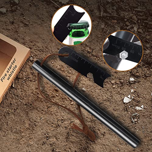 Fire Starter Survival Kit with Ferro Rod, Multi-Tool Striker & Tinder Rope