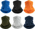 Skiennix Neck Gaiter Face Mask - 6 Pack Cooling Bandana Scarf | Breathable Balaclava for Outdoor Use
