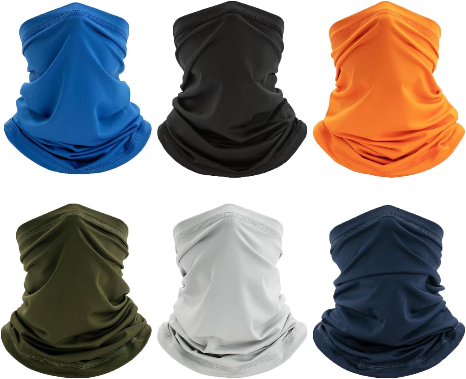Skiennix Neck Gaiter Face Mask - 6 Pack Cooling Bandana Scarf | Breathable Balaclava for Outdoor Use
