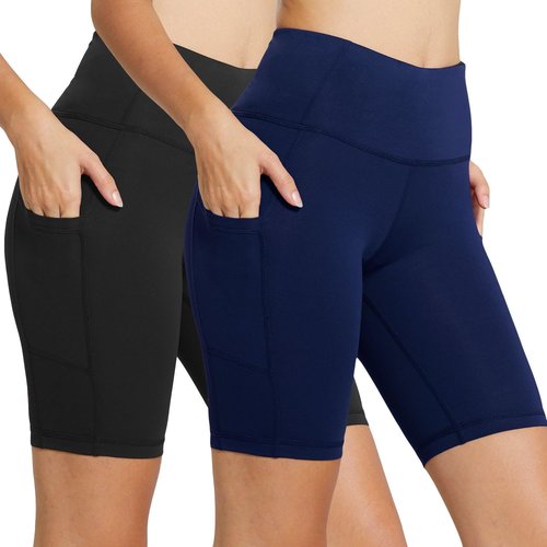 Baleaf Women's High Waist Biker Shorts - 8"/5"/3" Spandex Workout Shorts with Pockets for Yoga & Running