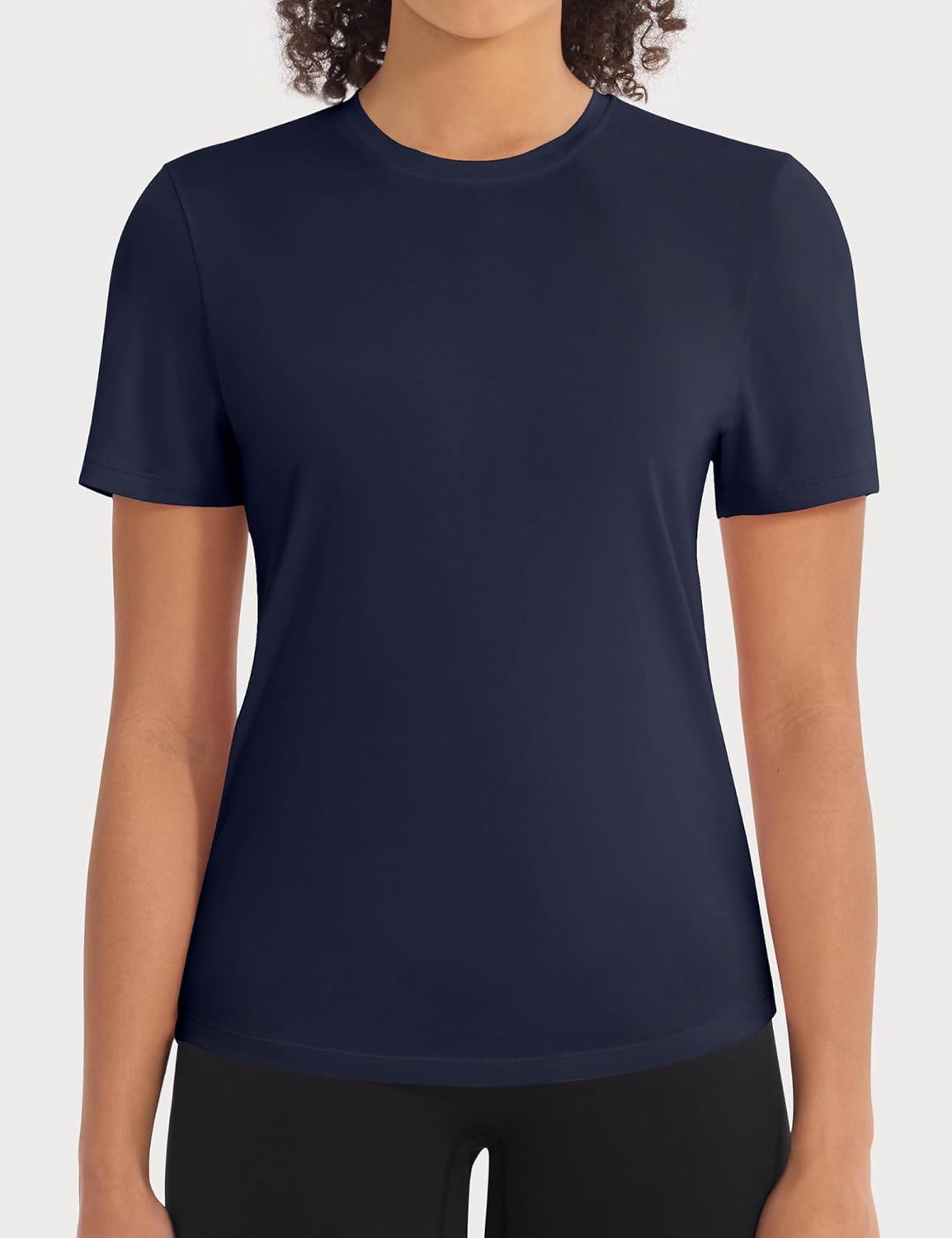 Skiennix 5-Pack Women's Workout Tops - Crew Neck Dry Fit Short Sleeve Athletic T-Shirts for Gym & Yoga