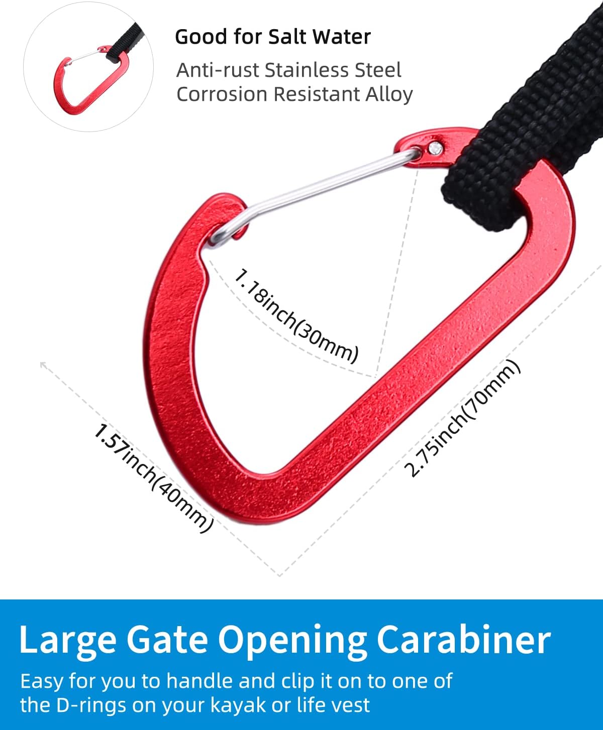OCEANBROAD Kayak Paddle Leash - Stretchable Lanyard Rope for SUP, Canoeing & Fishing | 4-7 Feet