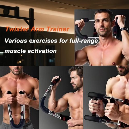 Twister Arm Trainer,Adjustable 6 Resistance Levels (45-130 lbs) Chest , Portable Chest & Arm Workout Equipment with High-Tensile Steel Spring for Forearm, Triceps, Power Twist Training