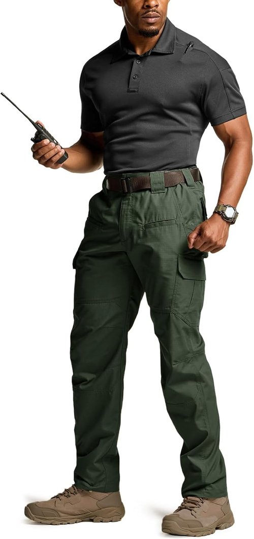 CQR Men's Tactical Pants - Lightweight Water Resistant Ripstop Cargo for EDC & Hiking | Outdoor Apparel