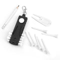 Jecten 3-in-1 Golf Tee Holder for Bag, Golf Tee Carrier with 12 Tees 1 Golf Divot Repair Tool 1 Marking Pencil Keychain Golf Accessory Premium Golf Gift Set