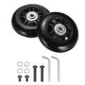 uxcell Set of 1 Luggage Wheels Replacement 75 x 24 mm/3" x 0.9" Rubber Swivel Caster Bearing Wheels Repair Kits for Suitcase Inline Outdoor Skate,Black