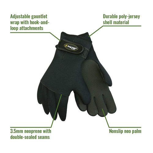 FROGG TOGGS Frogg Fingers 3.5mm Neoprene Gloves, Black, Medium/Large