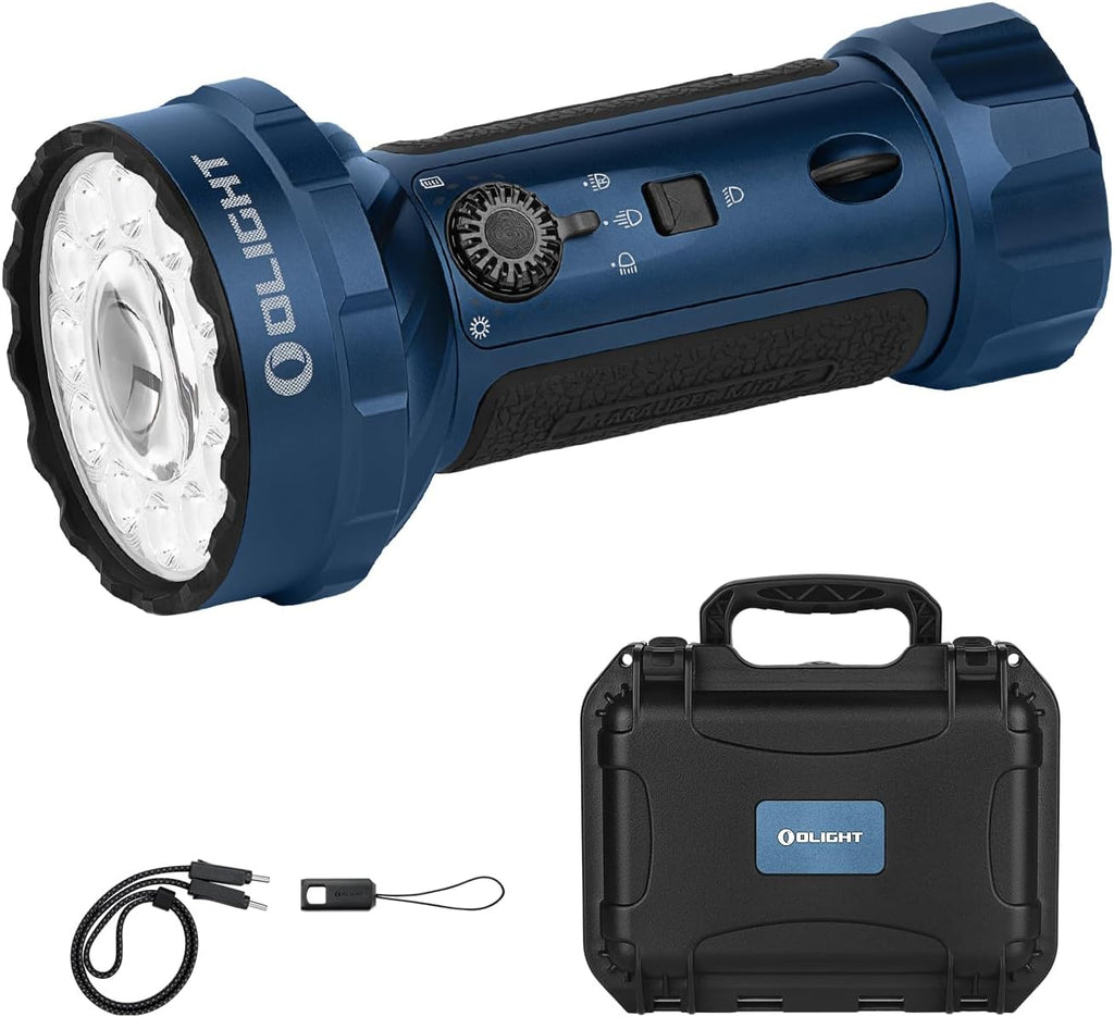 OLIGHT Marauder Mini 2 Bright Flashlight - 10,000 Lumen Rechargeable Light with 750m Beam Distance & 5 Modes | Midnight Blue