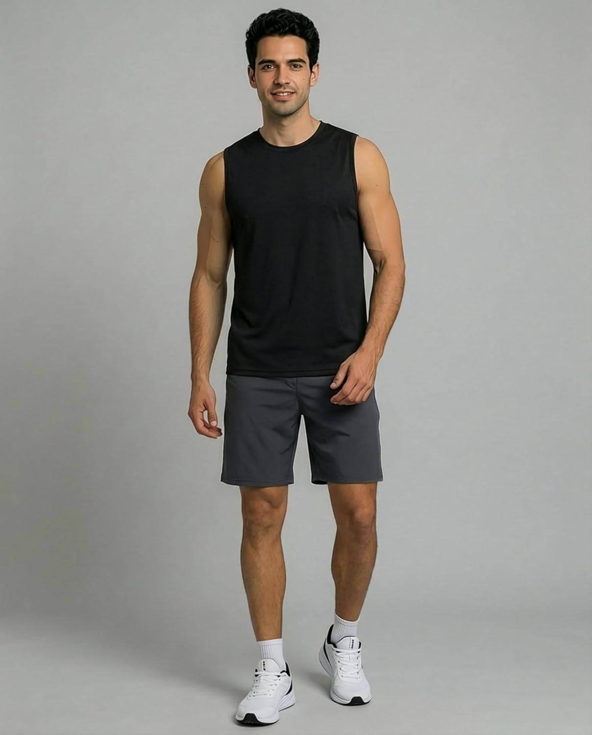 Real Essentials Men's Mesh Active Athletic Tech Tank Tops - 5 Pack for Workout & Training | Big & Tall Available