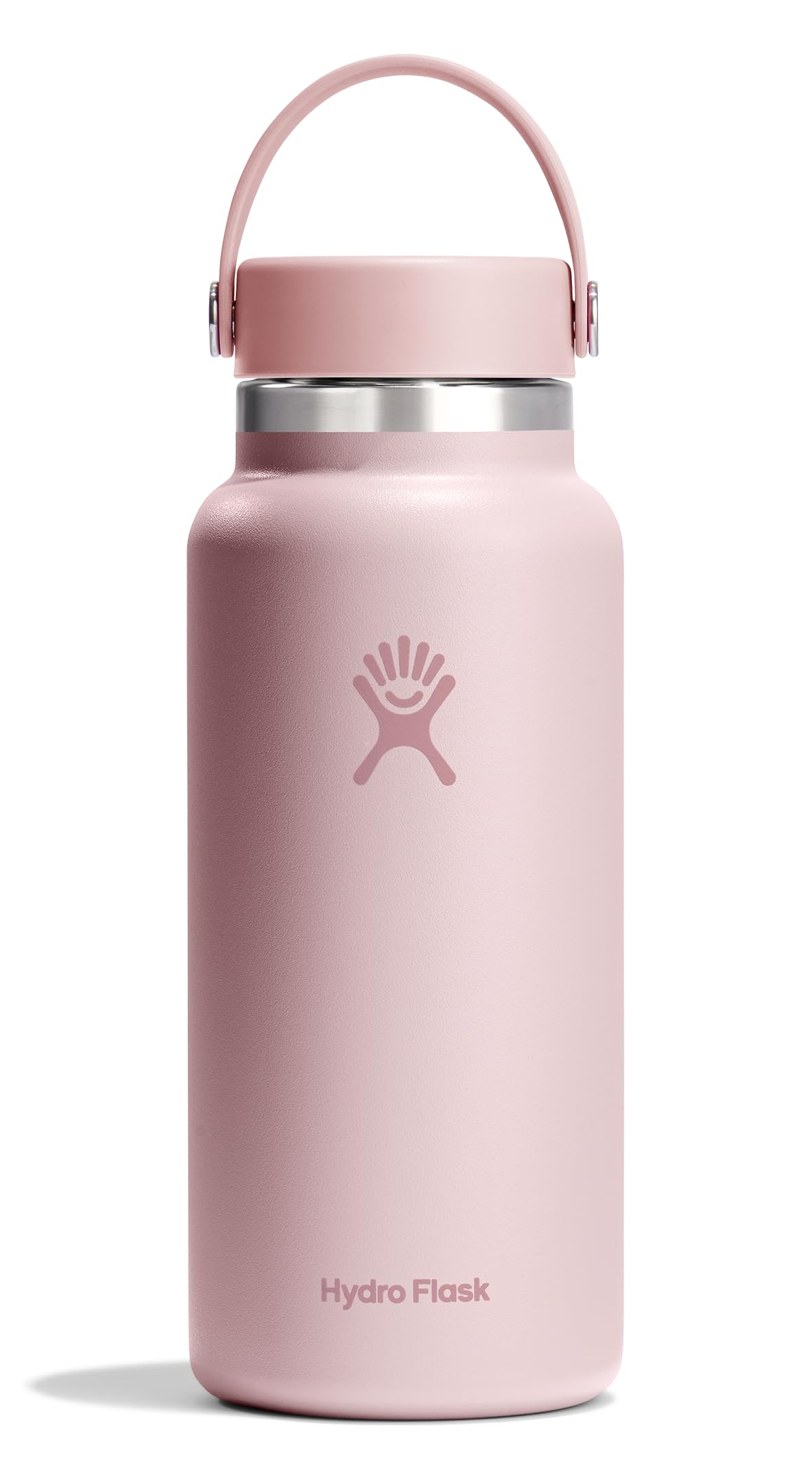 Hydro Flask Water Bottle - Insulated Stainless Steel - Wide Mouth Flex Lid, Non Spill, Leakproof and Refillable in 32 Oz Trillium Pink
