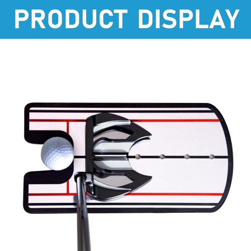 Shu-Ran Golf Putting Alignment Mirror with Putting Cup Combo, Portable Putting Training Aids, Practice Putting Trainer with Hole Cup Set, Mirror Size 12”L x 6”W
