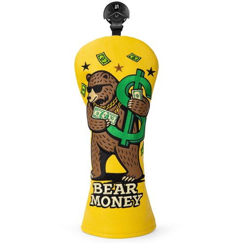 Golf Club Cover Exquisite Embroidery Dollar Bears Driver Covers Fariway Wood Headcover Hybrid Cover Leather Golf Headcovers for Men Women Gift(for Hybrid)