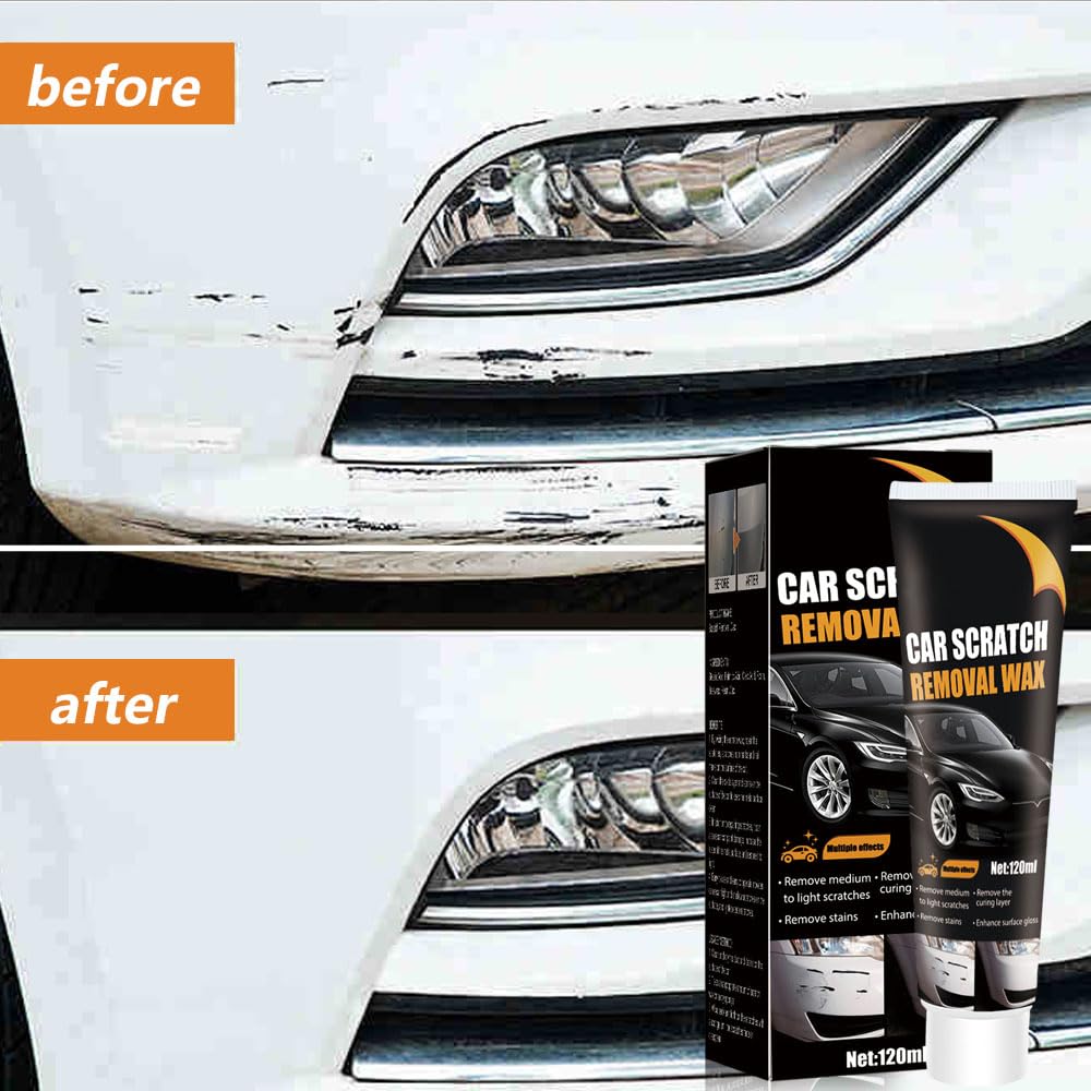 2026 New Car Scratch Removal Wax, Scratch Remover for Vehicles, Car Scratch Removal Polishing Wax Scratch Repair Paste Kit with Wipe and Sponge for Deep Scratches (1 Set)