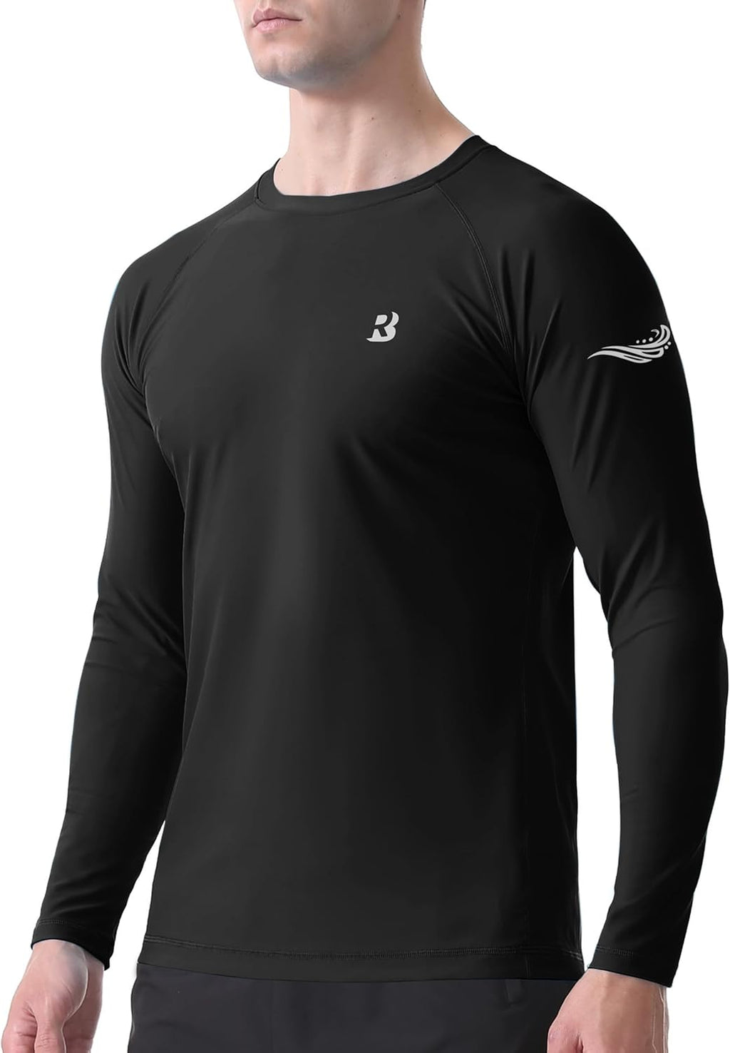 Roadbox UPF 50+ Men's Swim Shirt - Long Sleeve Sun Protection Rash Guard for Fishing & Hiking
