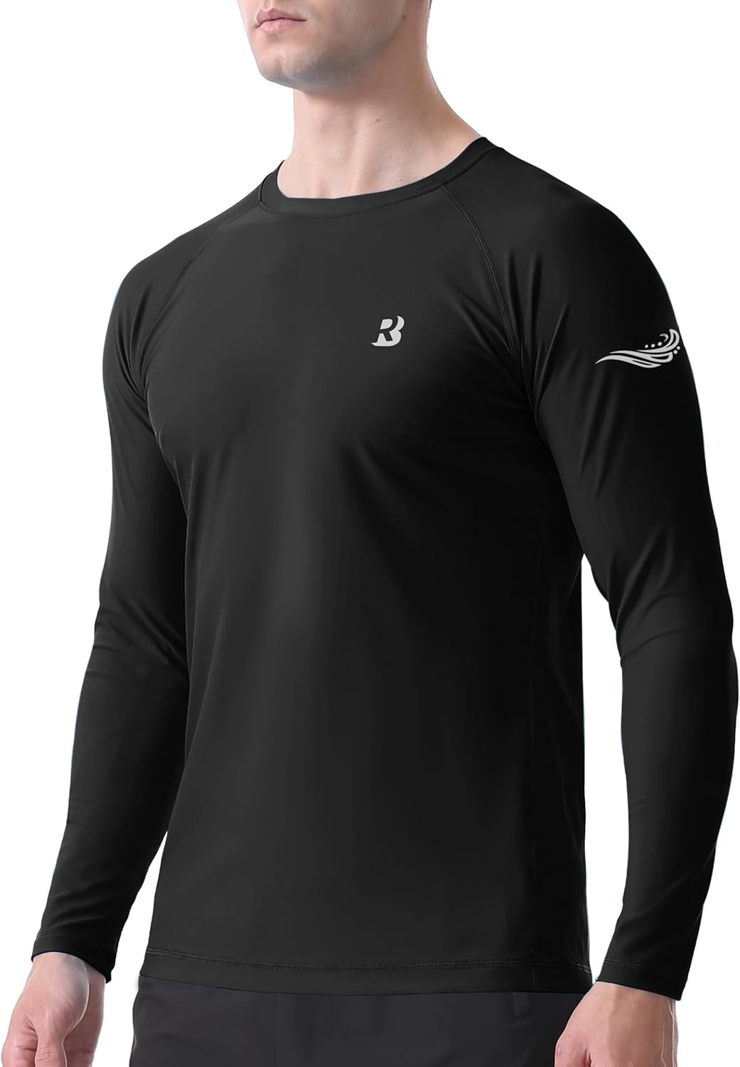 Roadbox UPF 50+ Men's Swim Shirt - Long Sleeve Sun Protection Rash Guard for Fishing & Hiking