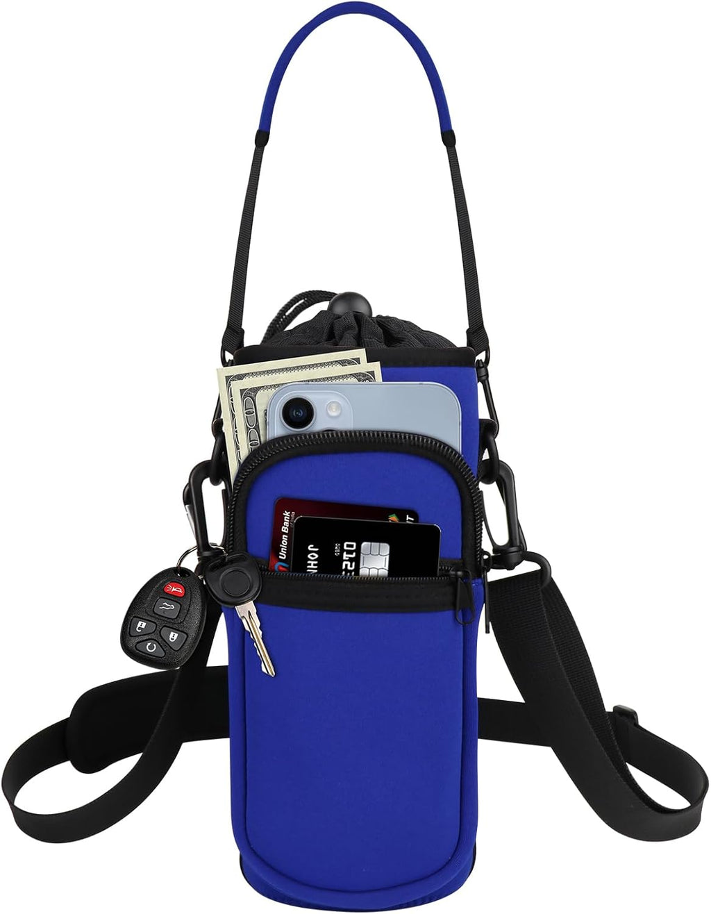 Skiennix Water Bottle Holder - Insulated Neoprene Carrier with Phone Pocket | Fits 32/40 oz Bottles