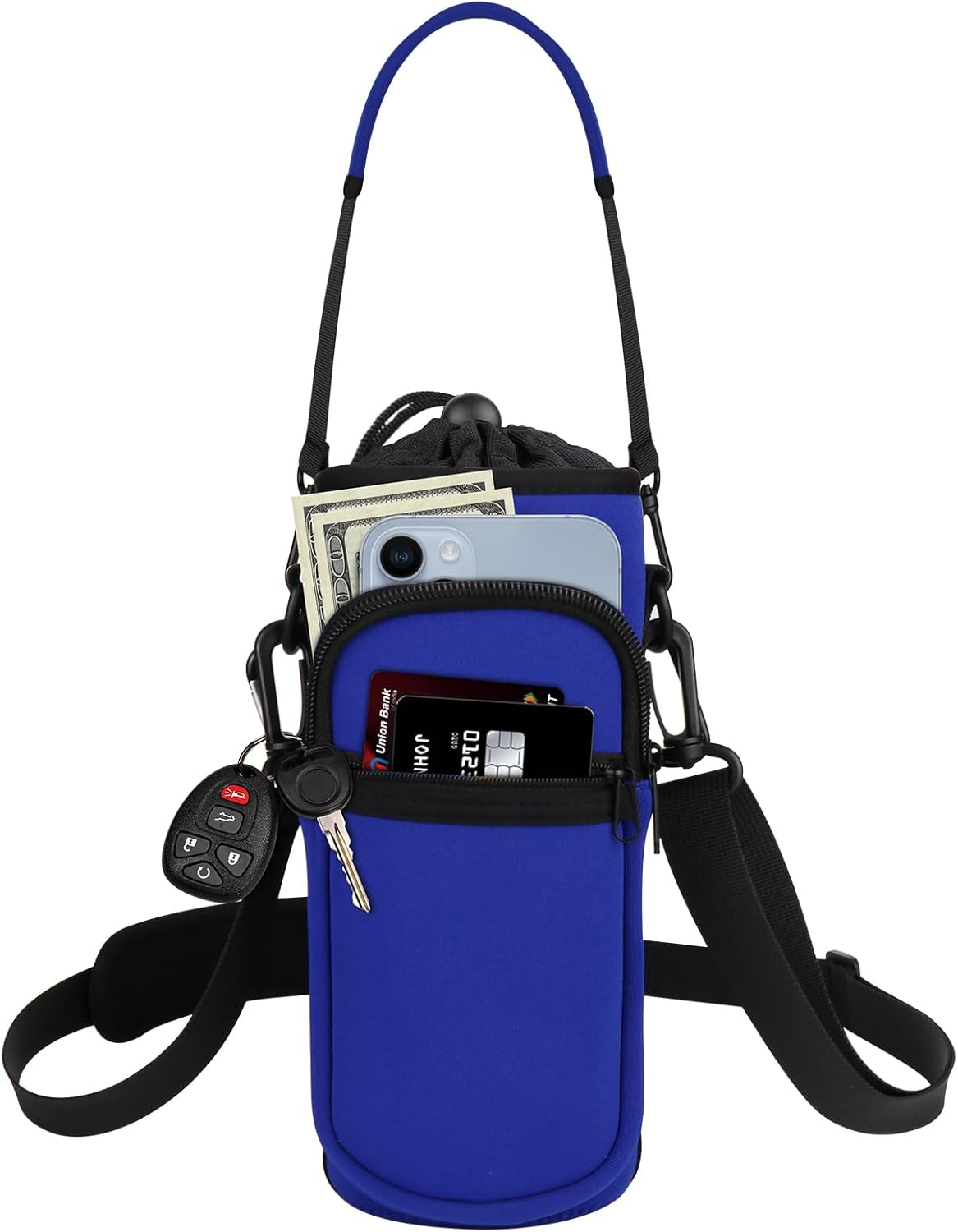 Skiennix Water Bottle Holder - Insulated Neoprene Carrier with Phone Pocket | Fits 32/40 oz Bottles
