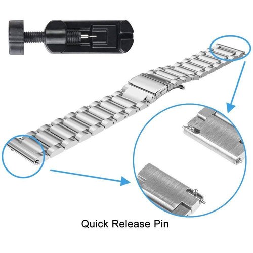 Lamshaw Compatible wit iTouch Active 4 Band, Stainless Steel Metal Replacement Straps Compatible for iTouch Active 4 Smartwatch (Silver)