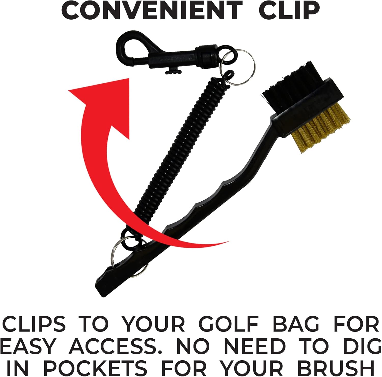 PrideSports Golf Club Cleaning Brush - Durable Design for Optimal Performance | Black