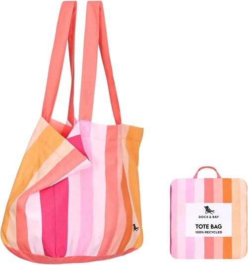 Dock & Bay Everyday Beach Tote Bag - Eco-Friendly Reusable Carrier - Holds Up to 10kg - 100% Recycled Materials
