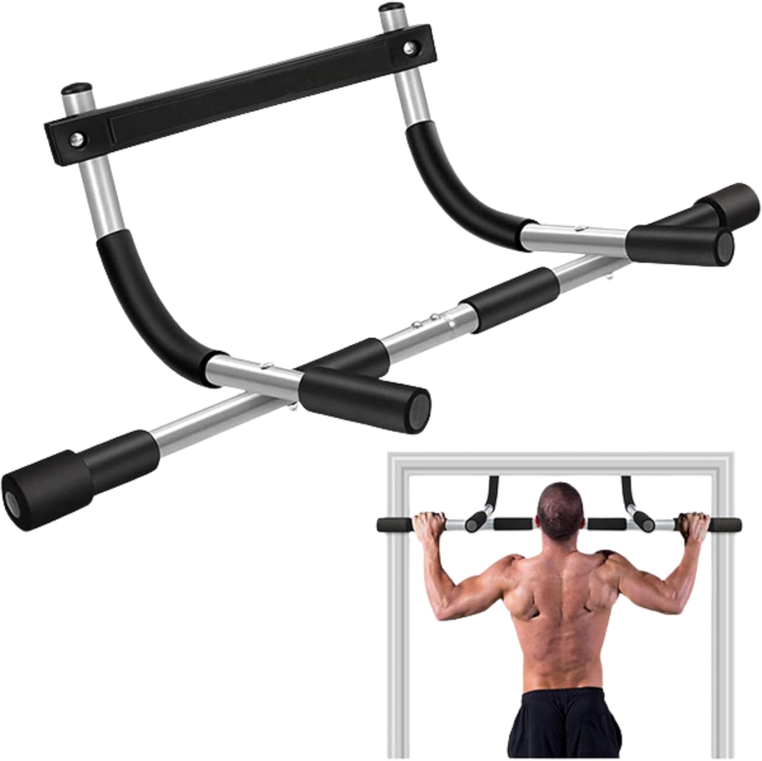 SteelCrush Doorway Pull-Up Bar - Versatile Multi-Grip Chin-Up Bar for Home Fitness & Strength Training