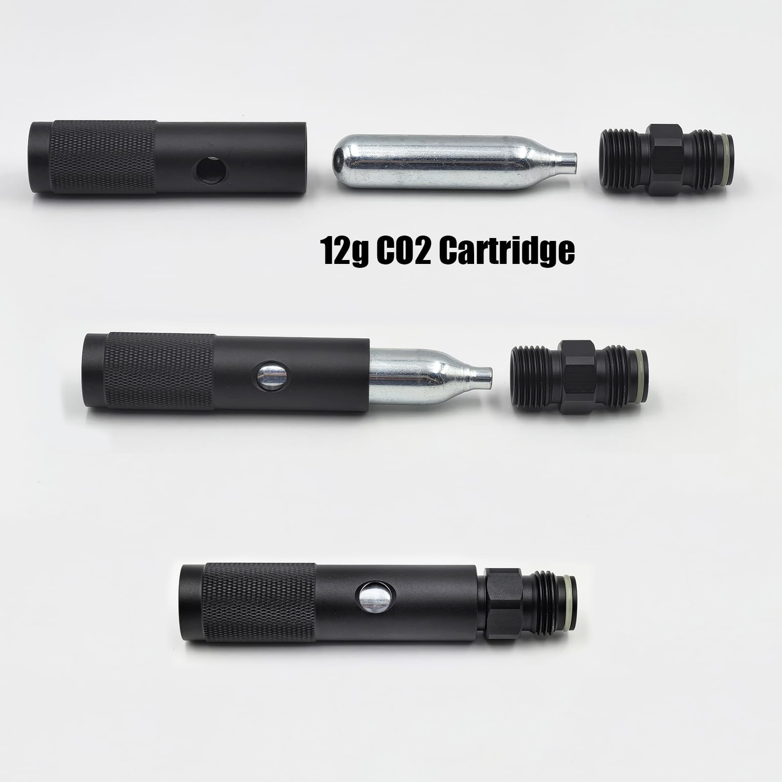 Aopkeo 12gram CO2 Cartridge Small Cylinder Quick Charge Adapter for Paintball PCP Airsoft Soda Water (G1/2-14(0.825"-14NGO))