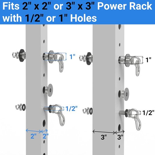 Heavy-Duty Power Rack Attachments - Quick-Install Home Gym Accessories for 2x2, 2x3 & 3x3 Racks