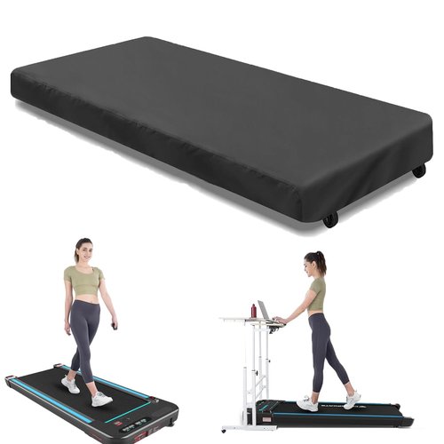 Under Desk Treadmill Cover, Waterproof and Dustproof Walking Pad Cover Fit for 48"-56" Inch Portable Folding Treadmills Home & Office UV Protection Walking Pad Treadmill Covers (Black)-55" Lx28 Wx6 H