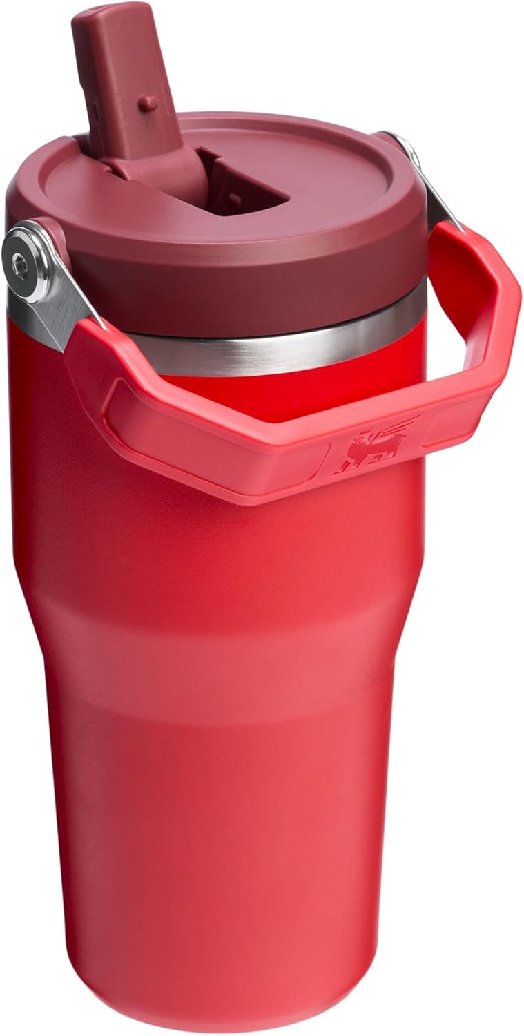 STANLEY IceFlow 2.0 Tumbler - 20 oz Insulated Water Bottle with Flip Straw & Handle | Leakproof | Chili Red