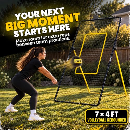 Apex Sports Volleyball Rebounder - Adjustable 7x4 ft Training Net for Practice