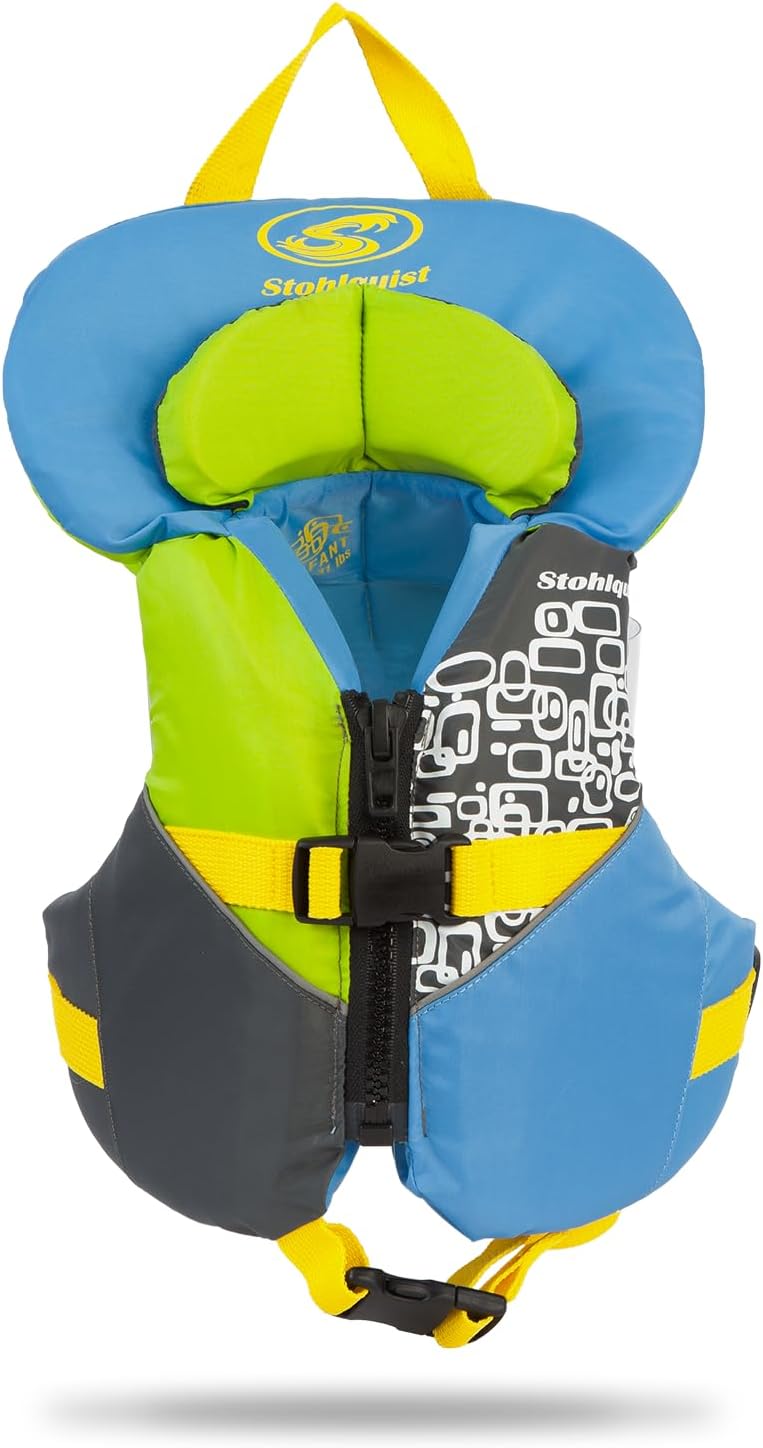 Stohlquist Infant Life Jacket - US Coast Guard Approved Type II Vest for Babies (20-30 lbs) | Support Collar & Grab Handle