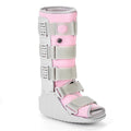 Jewlri Tall Walking Boot for Broken Foot, Air Cam Walker Boot for Foot Injury, Sprained Ankle, Fracture Recovery, Grey Shell with Light Pink Lining Women Medium