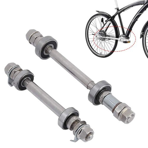 Bicycle Wheel Hub Axle, Metal Road Bike Wheel Hub Axle Front Rear Solid Shaft Lever, BMX Bike Repair Tool Accessories, for Mountain BMX Bike (Rear axle 18cm)