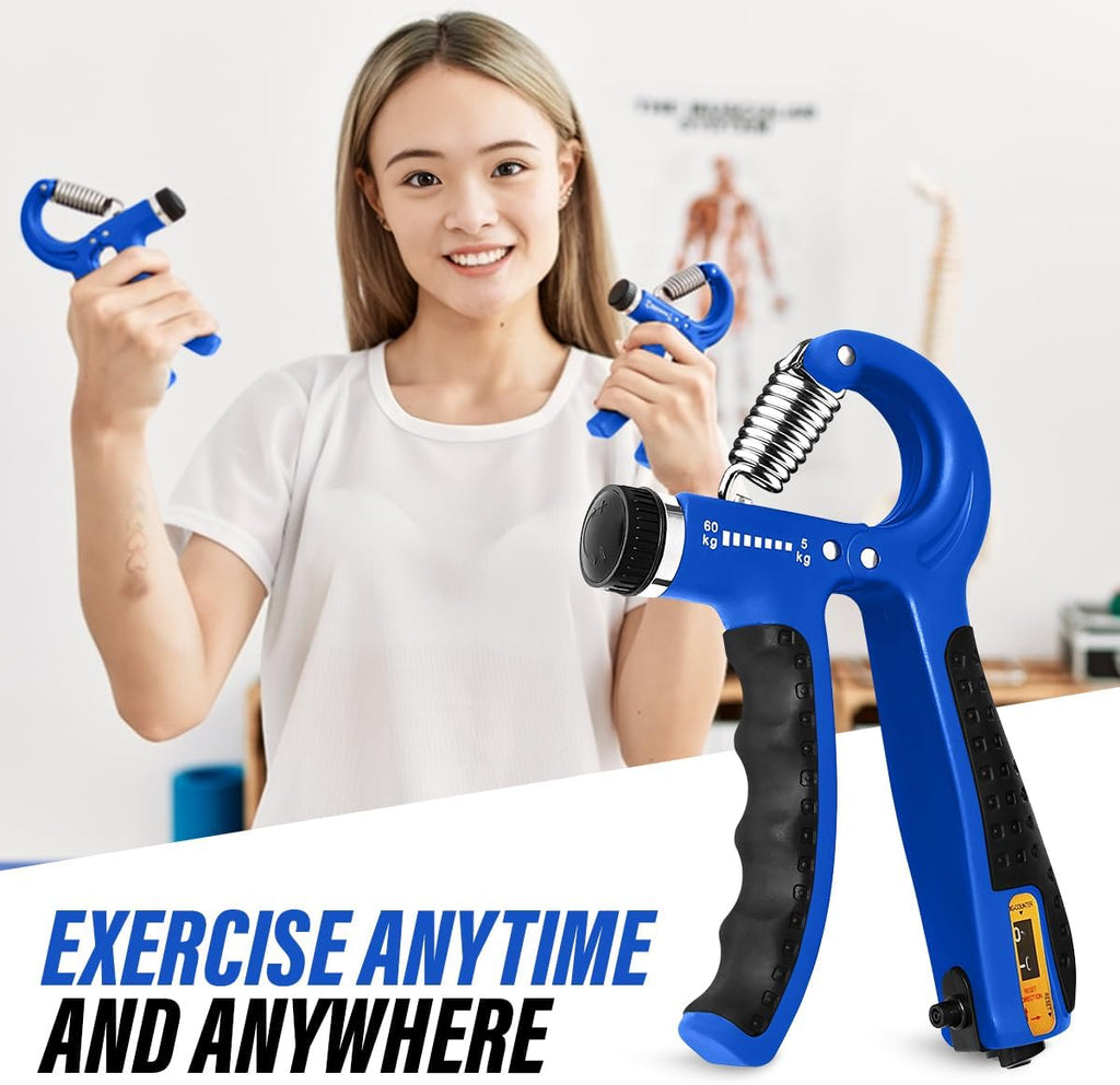 Skiennix Hand Grip Strengthener - Adjustable Resistance 10-130lbs for Muscle Building & Recovery