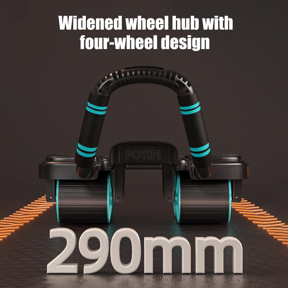 Skiennix Ab Wheel Roller - Upgraded Automatic Rebound with Elbow Support | Core Workout Equipment for Home Gym