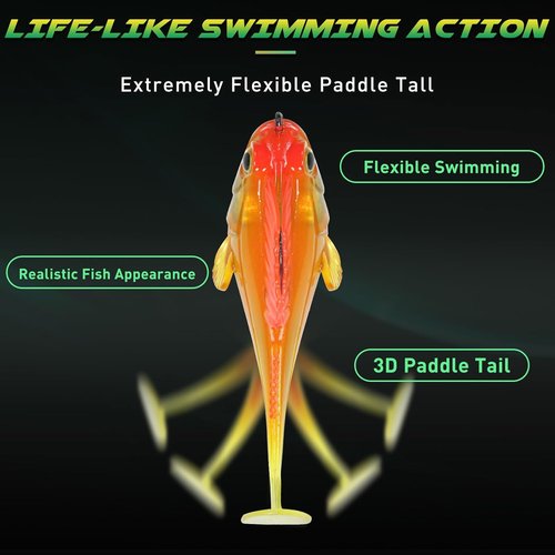 Gotour Fishing Lures - Weedless Soft Paddle Tail Swimbaits for Freshwater & Saltwater | Premium Pre-Rigged Jigs for Bass, Crappie, Trout & Walleye
