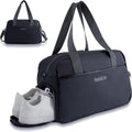 Skiennix Gym Bag - Waterproof Small Duffle with Shoe Compartment | Lightweight Travel Tote (Black)