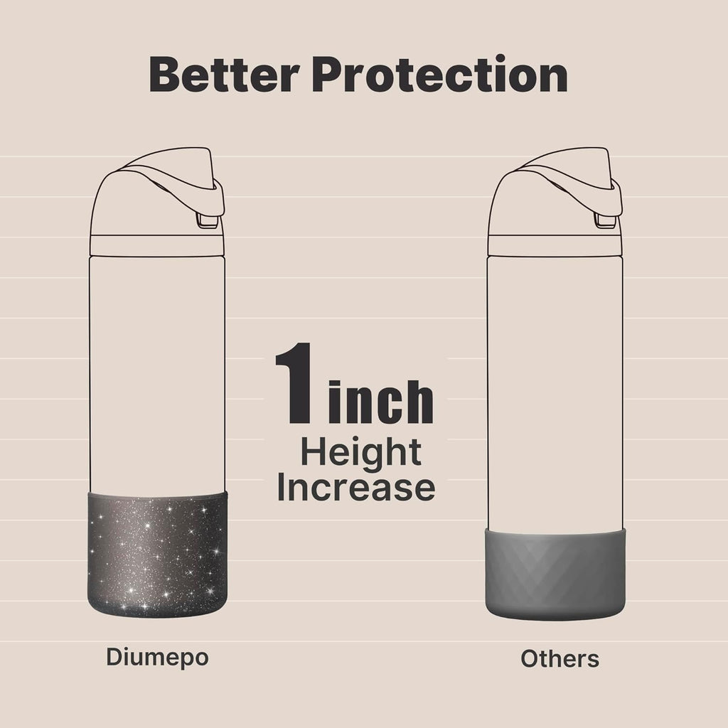 Owala Silicone Boot - Anti-Slip Protective Sleeve for 24 oz Water Bottles | Glitter Black Finish