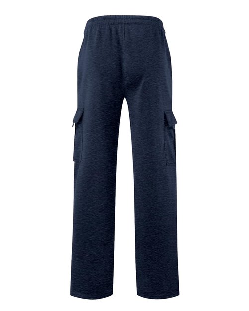 Lasjixion Men's Cargo Sweatpants Open Bottom Fleece Hiking Jogger Cargo Sweatpants for Men with Pockets Navy