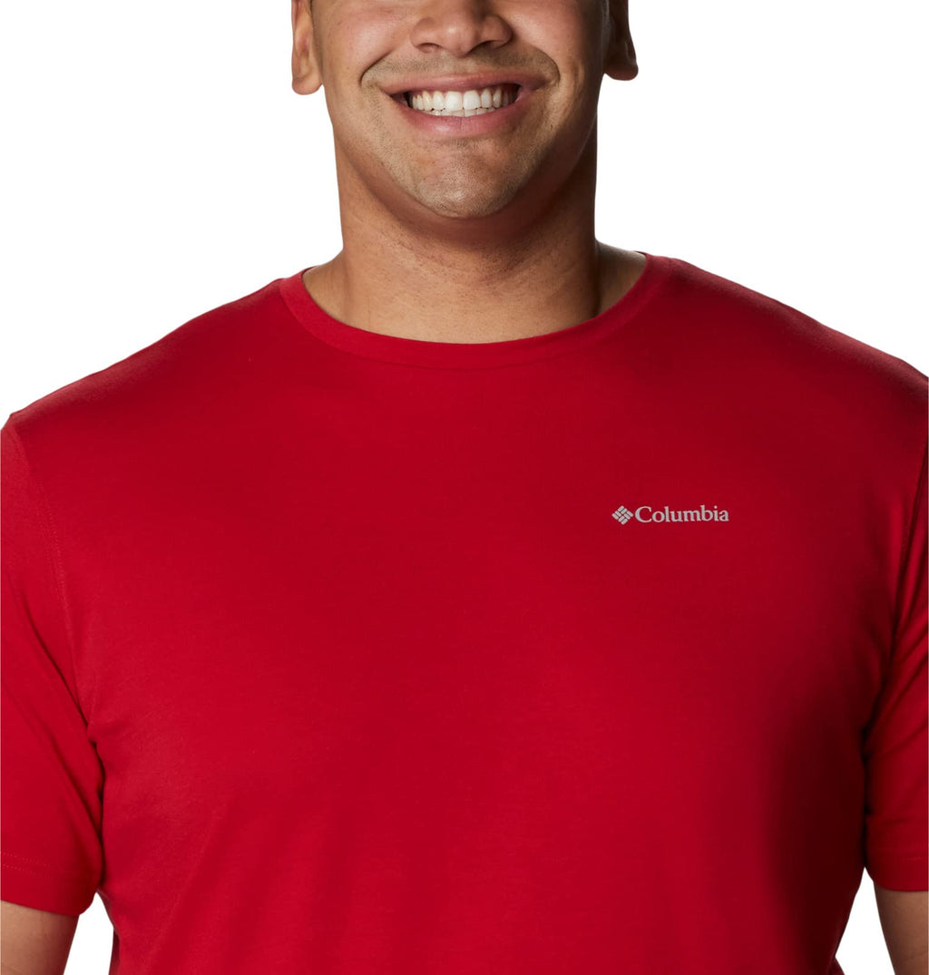Columbia Mens Thistletown Hills Short Sleeve T-Shirt, Mountain Red, Small